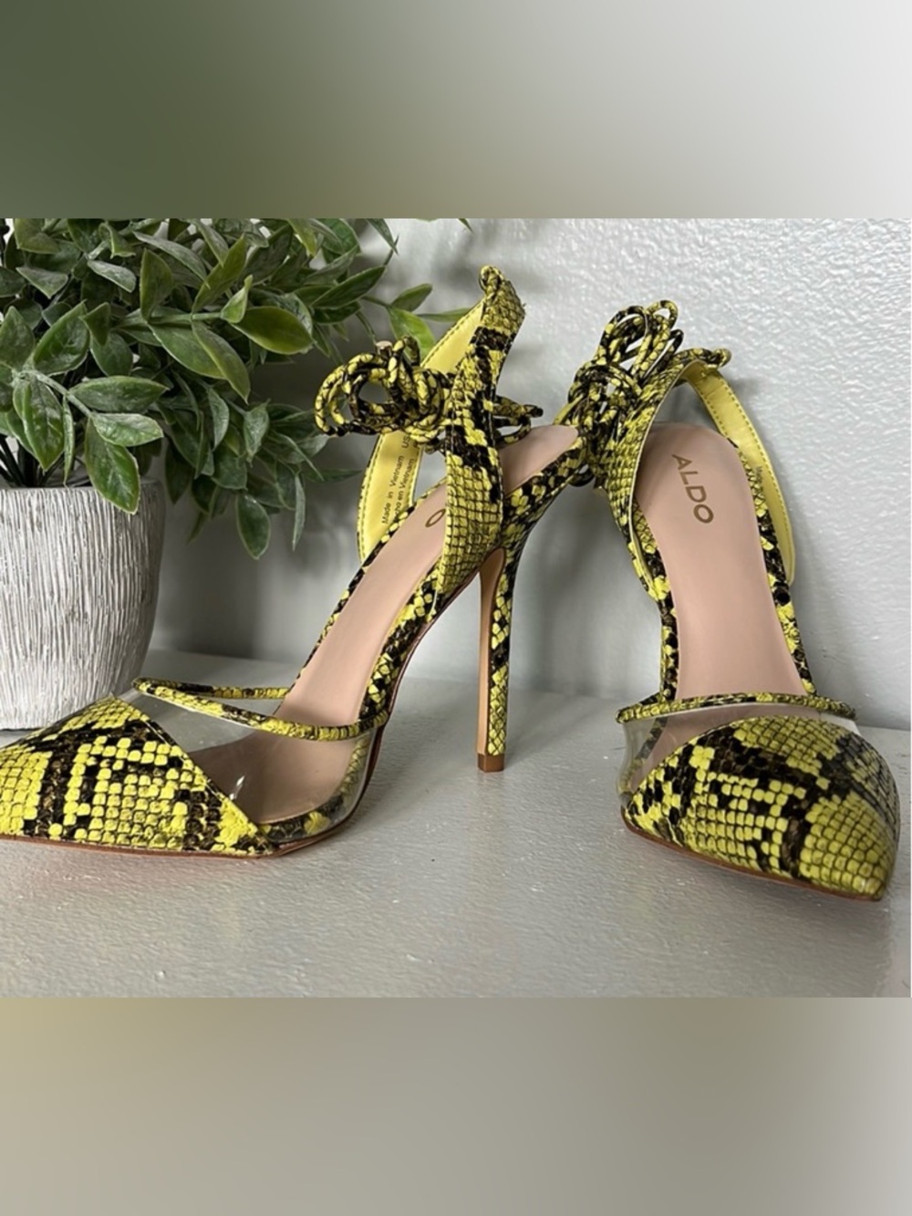Snakeskin Decarie Heels